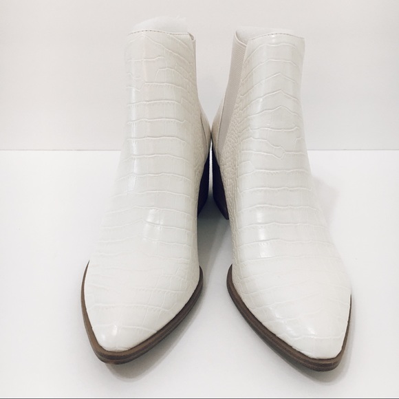 CHINESE LAUNDRY Finn White Croc Ankle Boots 7.5 - Picture 3 of 10